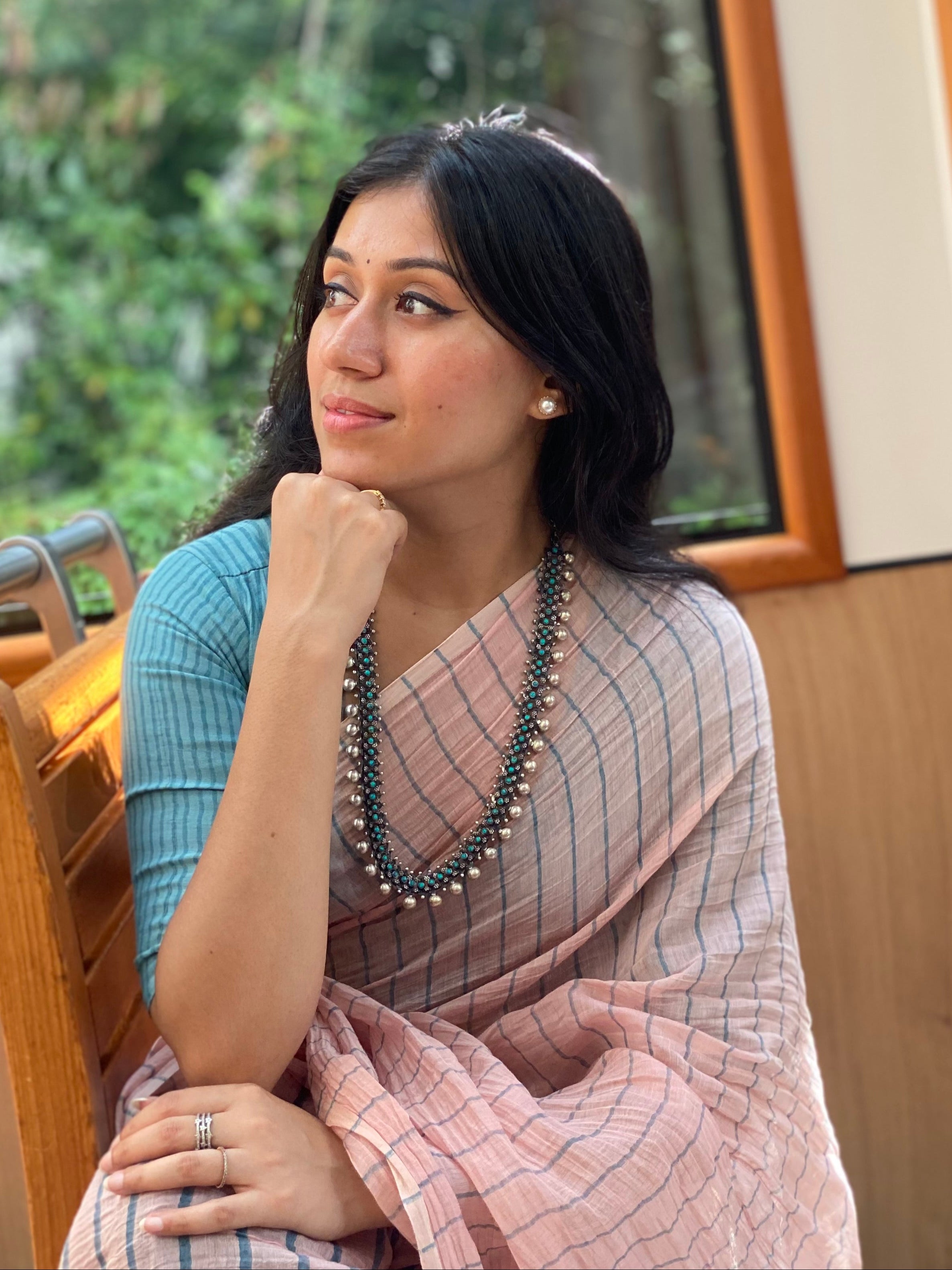 Ballerina Pink Chanderi silk Saree