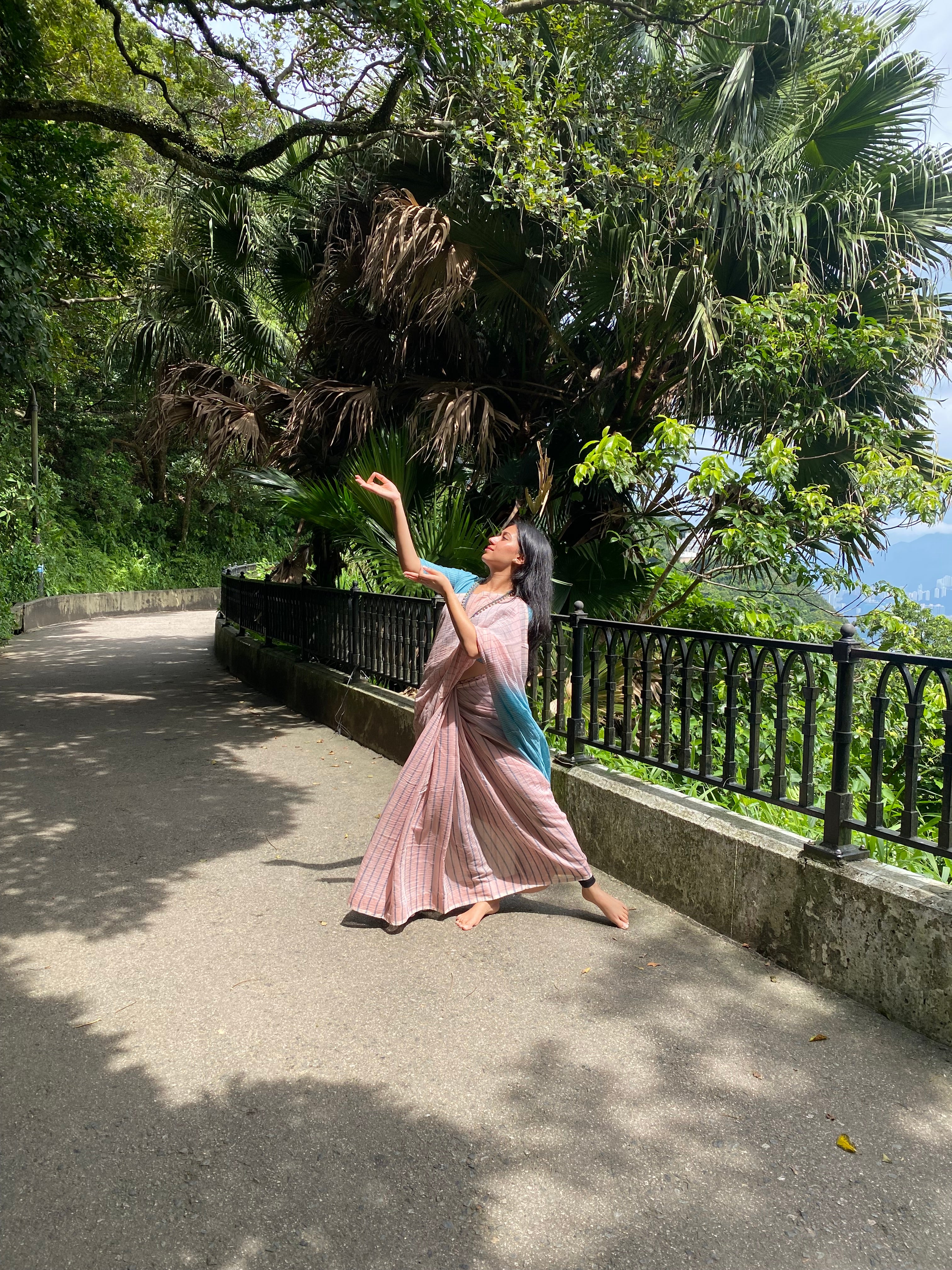 Ballerina Pink Chanderi silk Saree