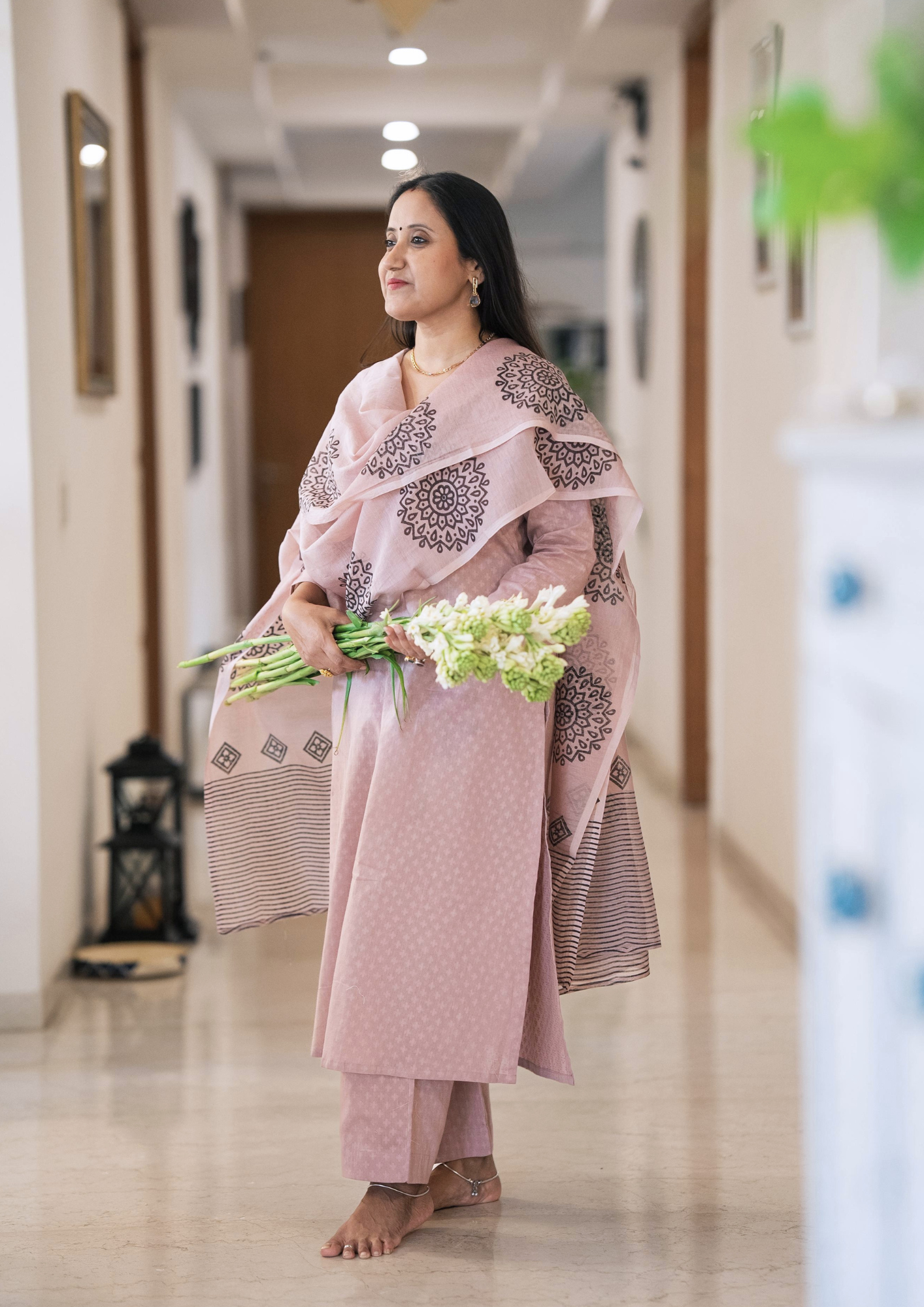 Old Rose Pure Cotton Suit Set