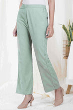 Load image into Gallery viewer, Set Of Two Mist Green Sweet Serenade Corduroy Long Coat With Corduroy Bootcut Pant
