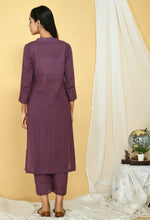 Load image into Gallery viewer, Chidiya Plum Kurta Suit Set
