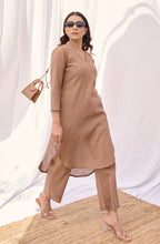Load image into Gallery viewer, Coffee Brown cotton Kurta and pant set for women
