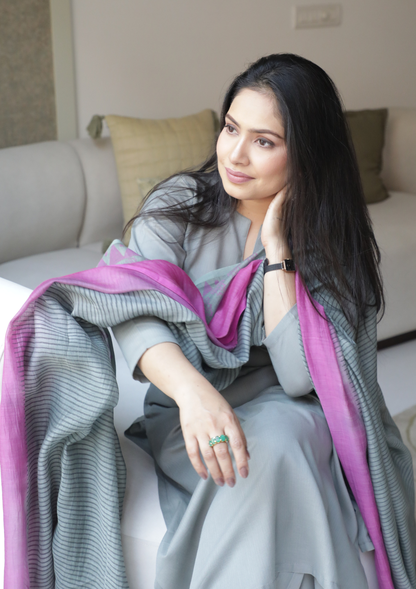 Space Grey Pure Cotton Suit Set