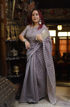 Load image into Gallery viewer, Thunder Grey Chanderi silk Saree
