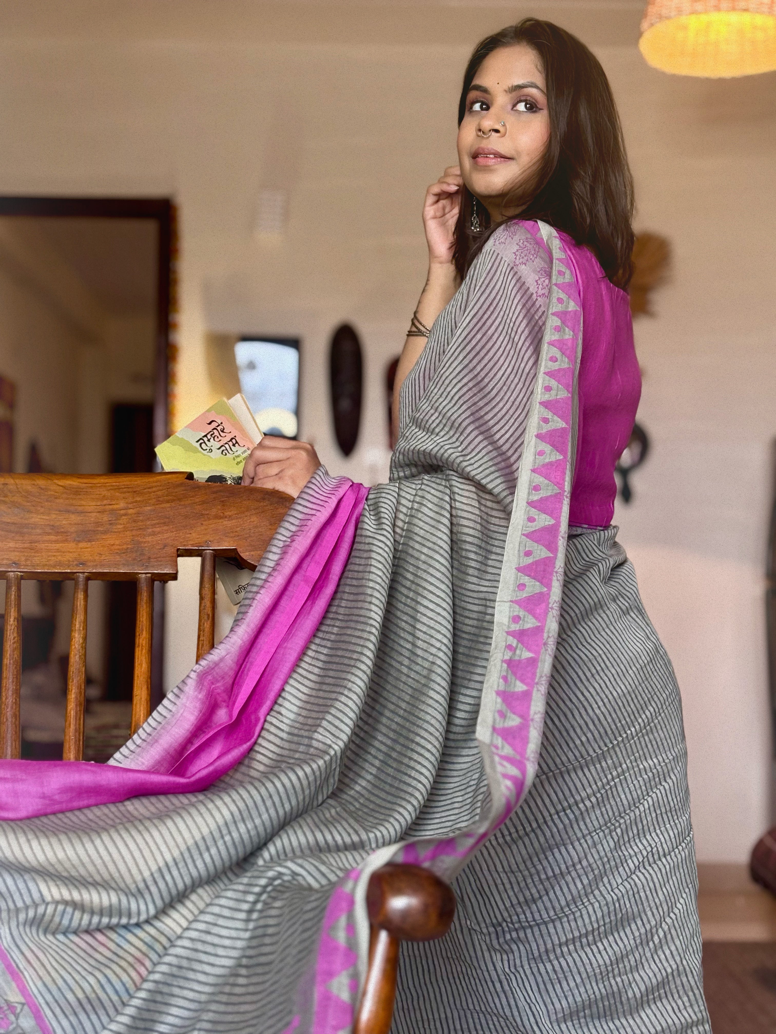 Space Grey Saree