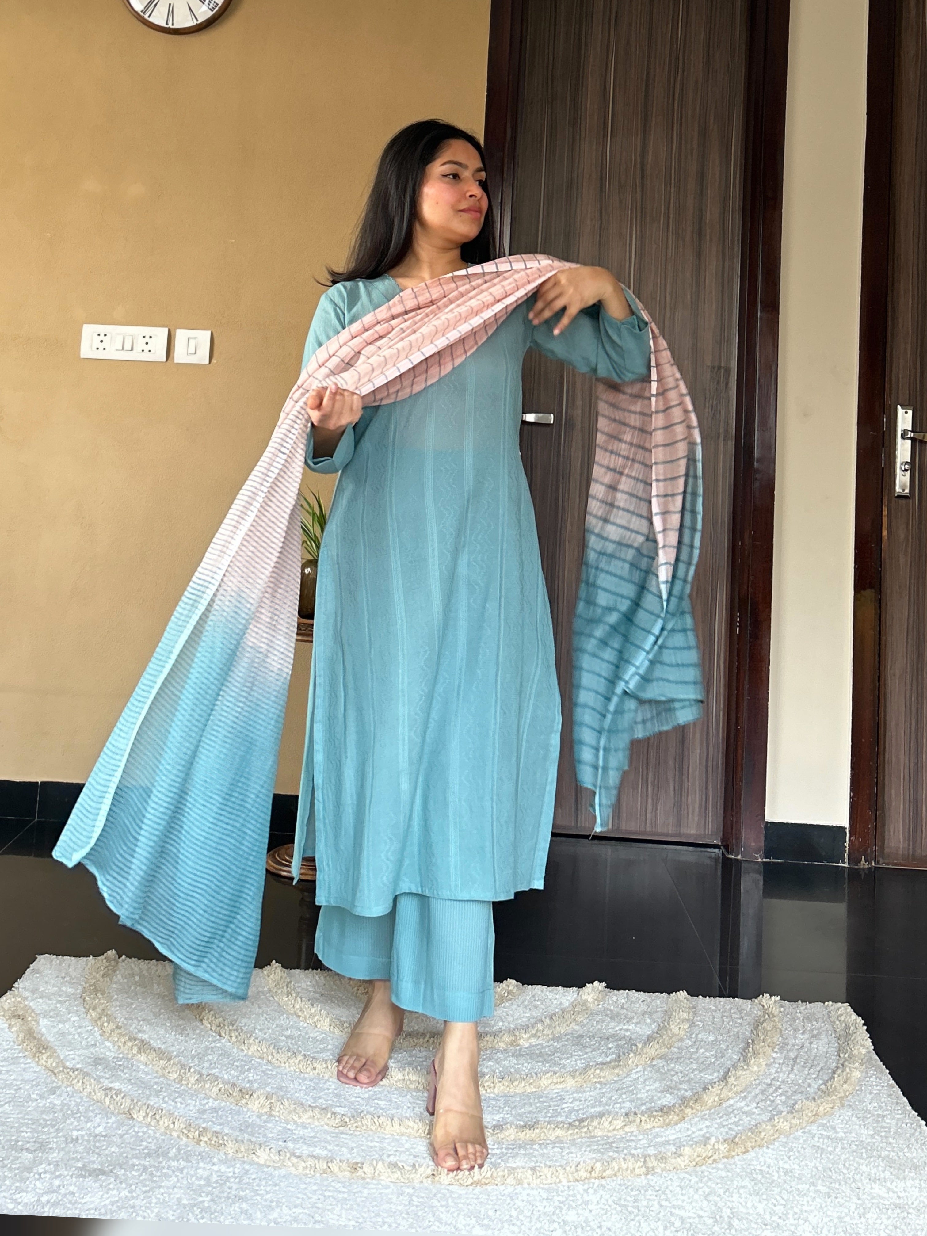 Sea Blue Suit Set