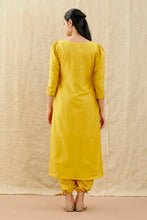 Load image into Gallery viewer, Yellow Embroidered Chanderi Straight Kurta With Cotton Lining