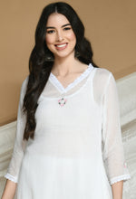 Load image into Gallery viewer, White Kota Doria Kurta
