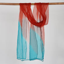 Load image into Gallery viewer, Rust Ombre Hand-Dyed Silk Tissue Scarf
