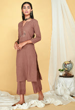 Load image into Gallery viewer, Khwabeeda Mocha Brown Suit Set