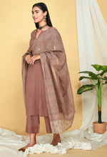 Load image into Gallery viewer, Khwabeeda Mocha Brown Suit Set
