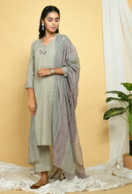 Load image into Gallery viewer, Chidiya Sand Grey Suit Set
