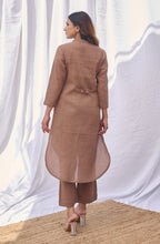 Load image into Gallery viewer, Coffee Brown cotton Kurta and pant set for women
