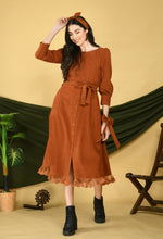 Load image into Gallery viewer, Rust Corduroy Dress