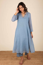 Load image into Gallery viewer, Aaina Ocean Blue Kota doria Suit Set
