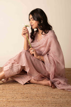 Load image into Gallery viewer, Aaina Dusty Pink Kota doria Suit Set